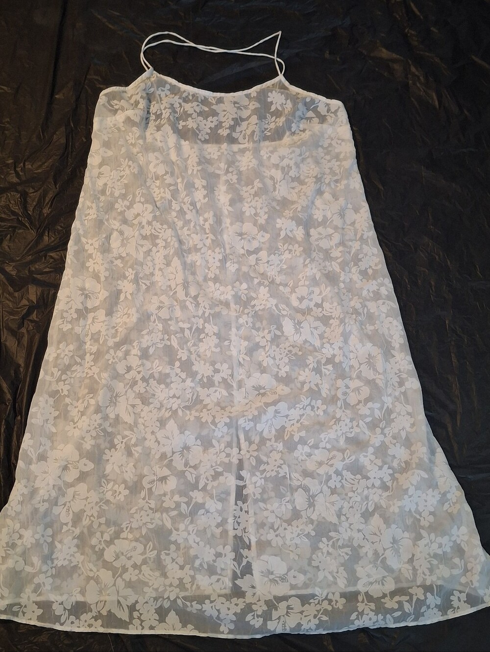 Madewell Floral Adjustable Floral Halter Cover-Up Midi Dress Sheer Womens SZ XXL